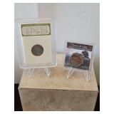 Slabbed INB 2006-P UNCIRCULATED Jefferson Nickel/Return to Monticello Gem Brilliant AND 2006-D UNCIRCULATED Jefferson Nickel/Lewis & Clark Return to Monticello in Plastic Sleeve...