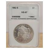 Slabbed 1882-S Morgan Dollar $1 MS-67 NNC...