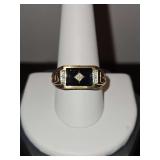 Man's 10k gold DAD ring w/diamonds size 10.5 total 3.4 grams...
