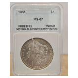 Slabbed 1883 Morgan Dollar $1 MS-67 NNC...