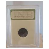 Slabbed INB 1943 Lincoln Steel Penny W.W. II Emergency Issue...