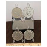 Four(4) Eisenhower Dollars 1971-D, 1972-D, 1974-D, & 1977-D...