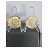 Two(2) 1968-D Kennedy Silver Half Dollars (40% silver)...
