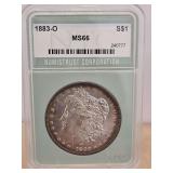 Slabbed 1883-O Morgan Dollar S$1 MS66 NTC...