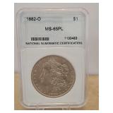 Slabbed 1882-O Morgan Dollar $1 MS-65PL NNC...