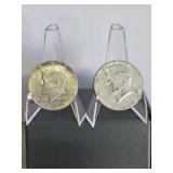 Two(2) 1967 Kennedy Silver Half Dollars (40% silver)...