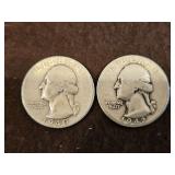 Two(2) Pre-1965 Silver Quarters (90% Silver)...