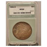 Slabbed 1884-O Morgan Dollar S$1 MS66 NTC...