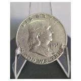 1951 Franklin Silver Half Dollar (90% silver)...