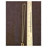 18' 417/10k gold necklace w/10k gold 'D' pendant 2.3 total grams...