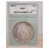Slabbed 1880-S Morgan Dollar S$1 MS67 NTC...