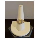 Man's 10k gold & diamond horseshoe ring size 9.5 total 5.0 grams...