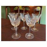 Set of 5- 7 inch Gorham Cherrywood Crystal stems. 3 of these do have chiggers.