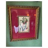 John Ridgeway framed floral artwork 16 1/2” x 19 1/2”