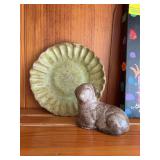 Etta B 6 inch pottery plate and a 3 inch pottery sheep