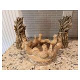 Three decor pieces, the Rooster is 9 1/2“ x 6“, the Asparagus is 9 1/2” x 5