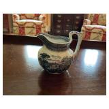 Blue and white 5“ x 4 1/2“ small pitcher/creamer..Cauldon, England