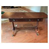 Vintage table/server on wheels.. missing one handle.￼ 60“ x 22“ x 29“ with the leaves extended each drop leaf is ￼10 inches