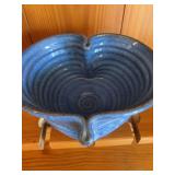 8” x 4” Blue friendship pottery bowl by T Puterbough Gill/ Red Banks Ms