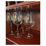 7 wine goblets as shown.  One is a 9 inch Schott Zwiesel