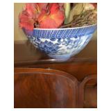 10 1/2 x 4 1/2 blue and white round bowl Andrea by Sade’s