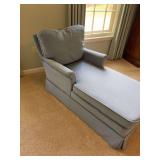 Blue chaise lounge.  Some damage as shown 26“ x 52“ x 29 1/2“￼