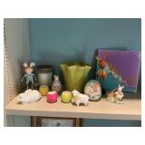 Group of decor pieces￼. Easter colors and themed