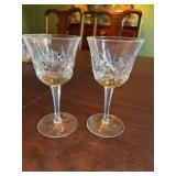 2- 6 1/4 inch Gorham cherry wood crystal stems