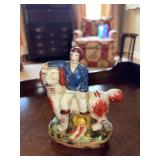 Staffordshire boy sitting on spaniel 5 1/2” x 6 1/2”