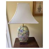 9” x 27” yellow floral table lamp