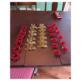Group of Christmas napkin rings; 12, 12 and 9 bell rings