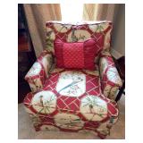 Very pretty occasional chair with birds 28” x 34” x 32” the seat is 17 inches from floor