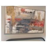 51“ x 31 1/2“ canvas silver framed painting