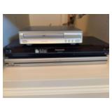 Panasonic Blu-ray disc player and an Oritron DVD player