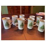 Set of eight Christmas Eve cups by Salem 4 1/4 inches tall