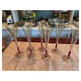 Pier 1 Rojia Champagne Flutes 10 3/4”. Set of 7