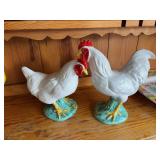 11 1/2 x 11 1/2 and 11 1/2 x 10“ Rooster and a 17 1/2 x 13” handled tray