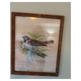 16 x 20“ framed tree sparrow picture