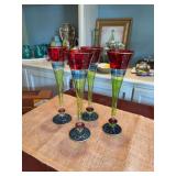 4- 10 1/2“ Pier 1 Champagne Flutes
