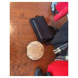 Size 8 1/2 leather boots, several scarfs, and two dress handbags