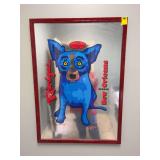 Look this one up. Autographed and Numbered  George Rodrique Blue Dog 20th Anniversary New Orleans Silkscreen Print 27 1/2” x 39”￼