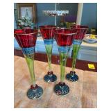 4- 10 1/2“ Pier 1 Champagne Flutes