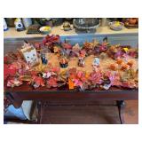 2 fall strands of garland with a few decorative Halloween pieces