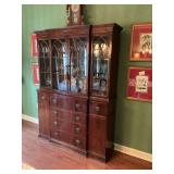 Antique Mahogany Breakfront/Secretary China cabinet. 54“ x 16 1/2“ x 76“ contents not included. See description