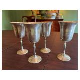 Leonard 7 1/2 inch EPNS silver plated goblets. Set of four.