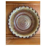 10 inch brown pottery bowl. T Puterbaugh Gill- Red Banks, Mississippi