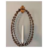 Two metal hanging wall candle holders 15” x 9”