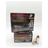 Two WINCHESTER DEFENDER ELITE 10mm 180gr BJHP 20RD Ammo / S10MMPDB