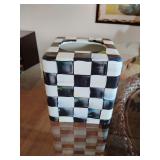 MacKenzie-Childs Courtly Check Enamel Tissue Box Cover.