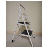 White steel folding 2-step stool, Model TR-2W-HB